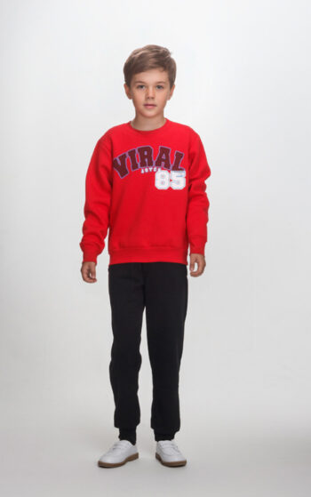 Φόρμα φούτερ VIRAL Κόκκινο - Μαύρο - Image 1