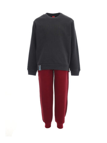 Φόρμα φούτερ"EXPAND" -Ανθρακί - Μπορντό - Image 3