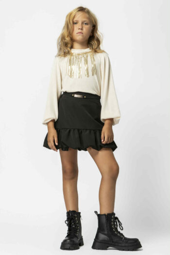 Φουστα με βολάν μπάλου και ζώνη - Image 3