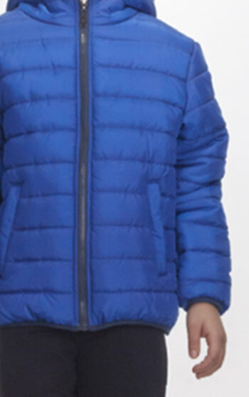 Μπουφάν διπλής όψεις με κουκούλα μπλε-ρουα - Image 4