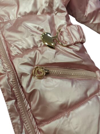 Μπουφάν ροζ μεταλιζέ με γούνινη επένδυση - Image 4