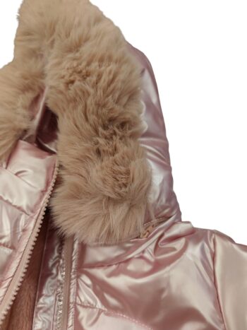 Μπουφάν ροζ μεταλιζέ με γούνινη επένδυση - Image 6