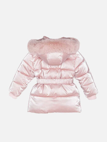 Μπουφάν ροζ μεταλιζέ με γούνινη επένδυση - Image 3