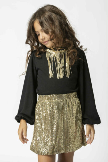 Πλεκτοί μπλούζα με κρόσσια παγέτα - Image 1