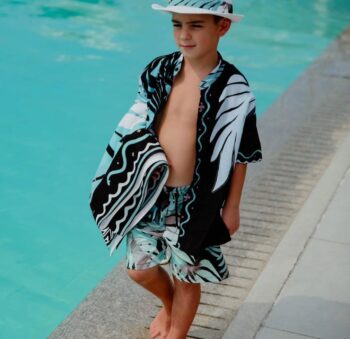 Πουκάμισο allover print tropical mint - Image 1