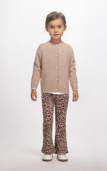 Σετ 3 τεμ. πλεκτοί ζακέτα με παντελόνι καμπάνα και μπλούζα - Image 1