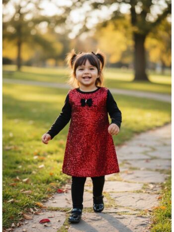 Σετ Φόρεμα μπορντό παγετα και μπλούζα - Image 4