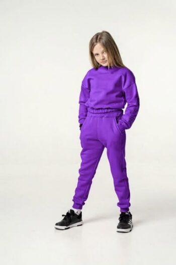 Σετ φόρμα κροπ μλουζα μωβ - Image 1