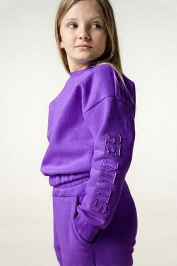 Σετ φόρμα κροπ μλουζα μωβ - Image 2