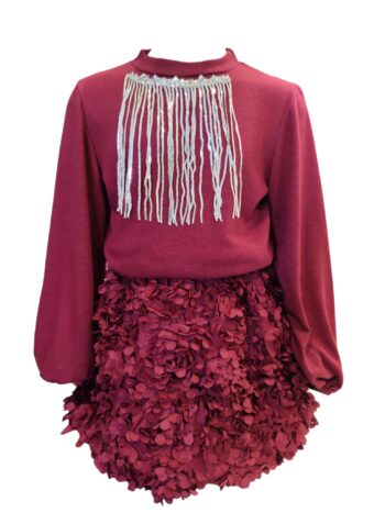 Product Set Foysta Me 3d Louloydia Kai Plekto Mplouzaki Me Krossia Pageta