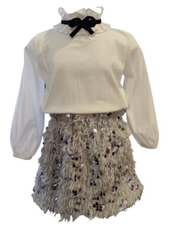 Σετ φούτερ με φούστα με πούπουλα και παγετα - Image 4