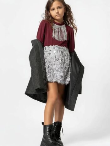 Σετ φούτερ με φούστα με πούπουλα και παγετα - Image 5