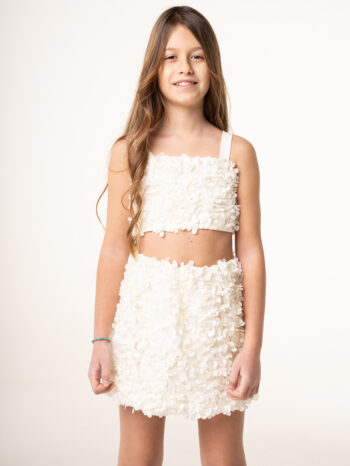 Σετ κροπτοπ φούστα με λουλούδια - Image 3