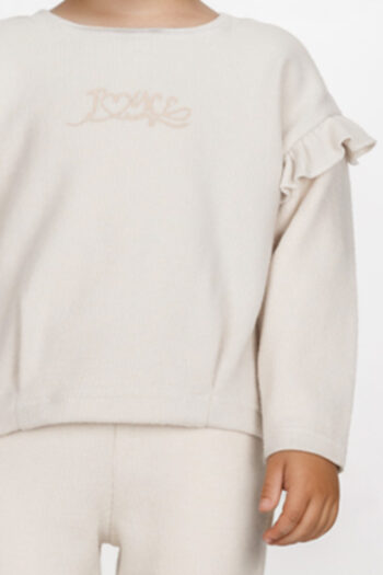 Σετ με παντελόνι καμπάνα Εκρού 2561151 - Image 2