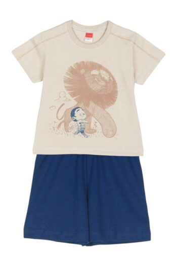 Σετ με σορτς μπεζ-μπλε - Image 1