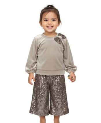 Σετ μπλούζα με παντελόνι παγέτα . - Image 1