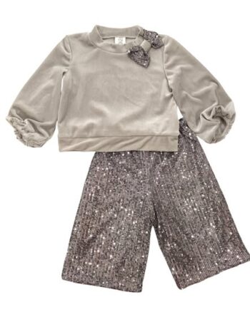 Σετ μπλούζα με παντελόνι παγέτα . - Image 2