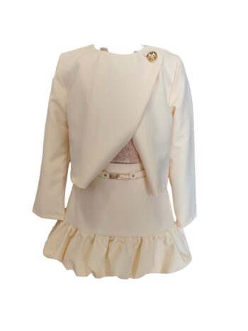 Σετ σακάκι με φούστα με μπάλου βολάν και ζώνη - Image 5