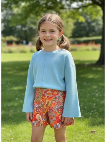 Σετ σορτς με πλεκτή μπλούζα - Image 2