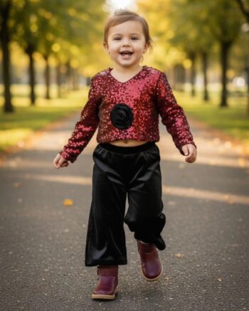 Σετ τοπ με παντελόνι καμπάνα - Image 1