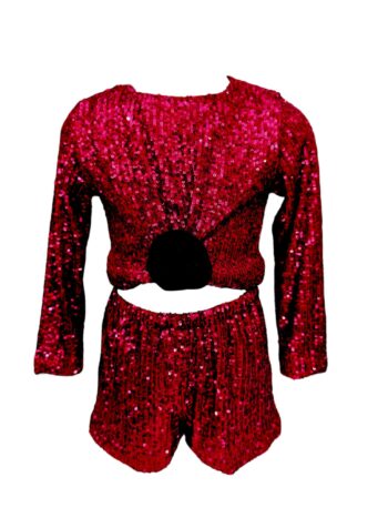 Σετ τοπ με σορτς και λουλούδι καρφίτσα - Image 3