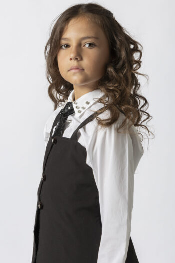 Τουνικ με εντυπωσιακά κουμπιά μαύρο χρώμα - Image 3