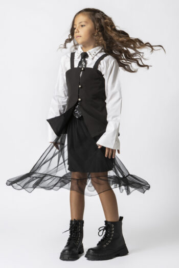 Τουνικ με εντυπωσιακά κουμπιά μαύρο χρώμα - Image 5