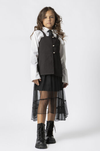 Τουνικ με εντυπωσιακά κουμπιά μαύρο χρώμα - Image 2