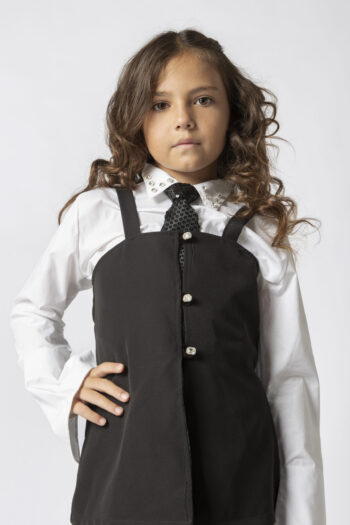 Τουνικ με εντυπωσιακά κουμπιά μαύρο χρώμα - Image 1