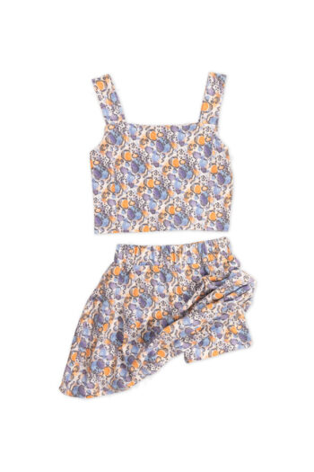 Σετ τοπ με φούστα με ενσωματωμένο κολάν 35-8469 - Image 2