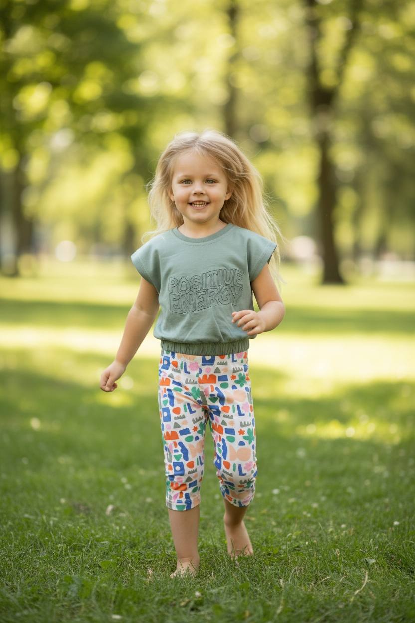 Σετ μπλούζα κροπ με λάστιχο και3/4 κολάν 34-8313