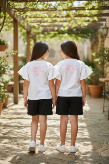 Σετ μπλούζα oversized με σορτς 35-8461 - Image 2