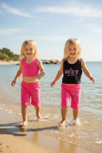 Σετ 3τεμ. 2 μπλούζες με ποδηλατικό κολάν πάνω από το γόνατο 36-8327