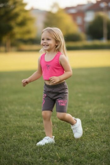 Σετ 3τεμ. 2 μπλούζες με ποδηλατικό κολάν  πάνω από το γόνατο 36-8302 - Image 2