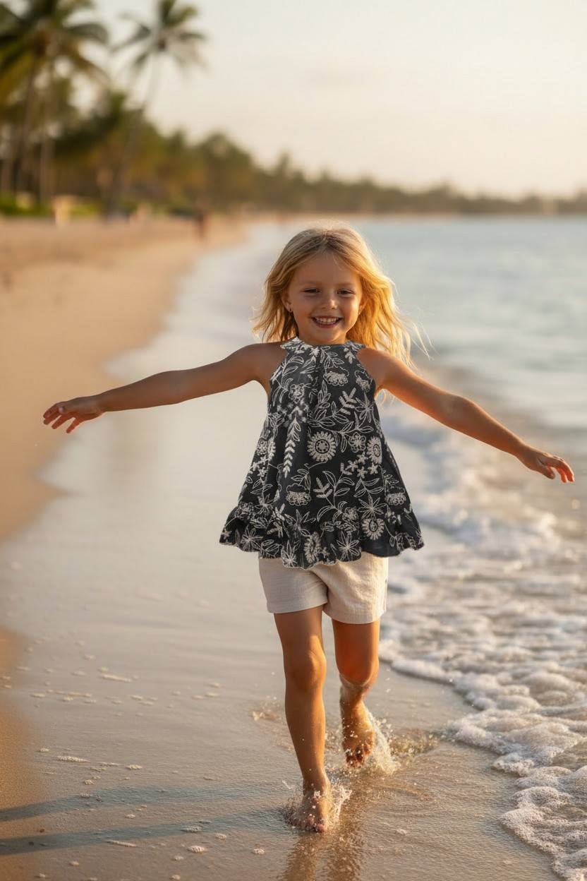 Σετ με κεντημένο τοπάκι και σορτς