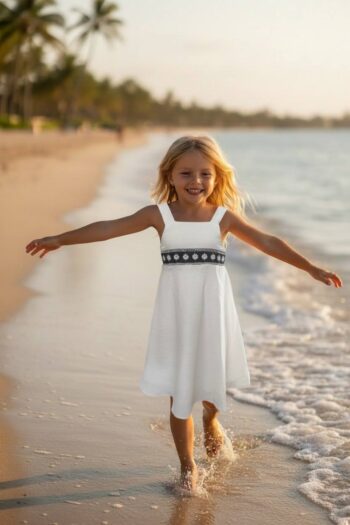 Φόρεμα Λευκο με μαργαρίτες