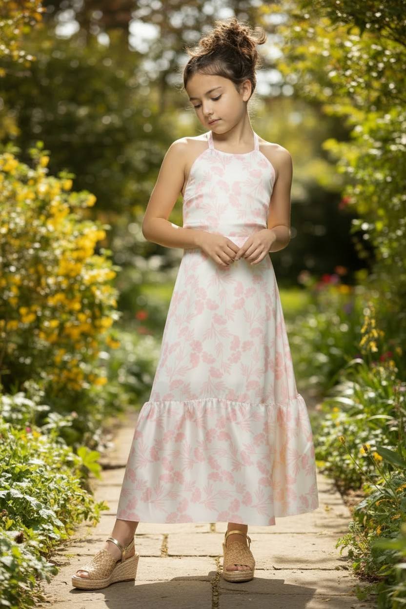 Μακρύ σατέν αεράτο φόρεμα ανοιχτή πλάτη