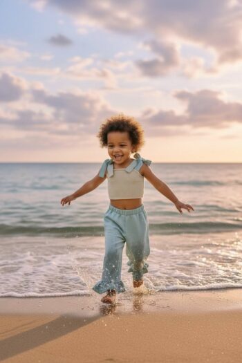 Σετ μέντα χρώμα τοπάκι με παντελόνι - Image 4