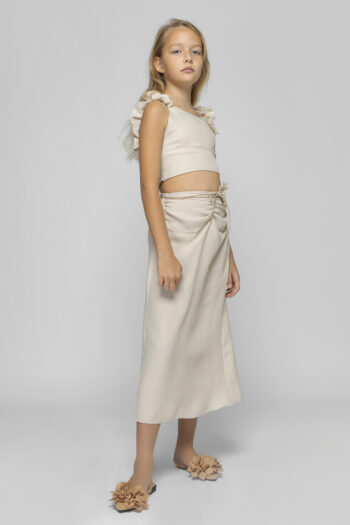 Σετ τοπ με λουλούδι και φούστα - Image 2