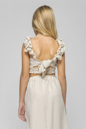 Σετ τοπ με λουλούδι και φούστα - Image 4