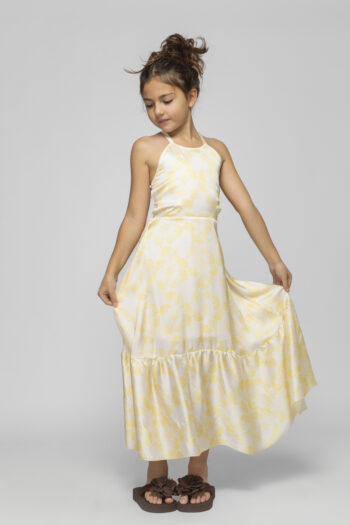 Μακρύ σατέν αεράτο φόρεμα ανοιχτή πλάτη - Image 4