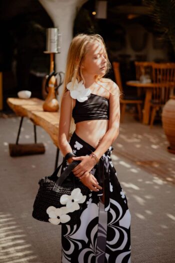 Black & white Bloom φούστα