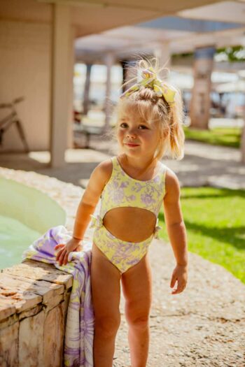 Ολόσωμο μαγιό με φιόγκους Lemon Bloom - Image 2